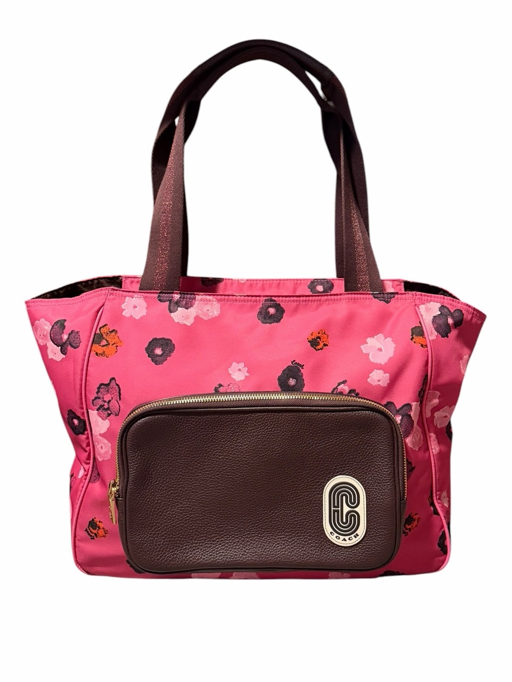 Coach Court Tote Bag with Halftone Floral Print